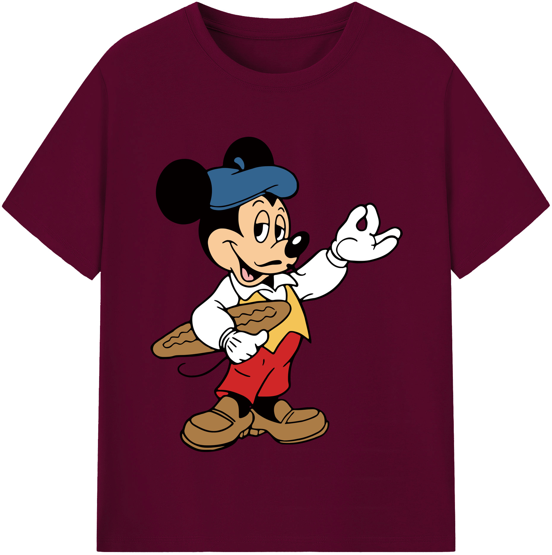 （画像用） ミッキーマウス Mickey Mouse レディースカジュアルプリントTシャツ（綿100％）